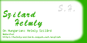 szilard helmly business card